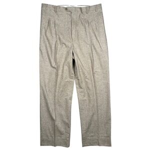 Irvine Park Mens Size 44 Wool Cashmere Blend Pleated Dress Pants Heather 42x33